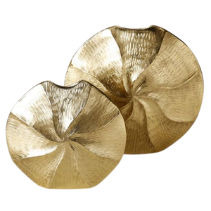 Vase à fleur décoratif moderne en métal et aluminium finition argentée design martelé métal nickelé pour la décoration de la chambre à coucher du salon - Product Image 6