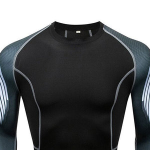 Camiseta de compresión ligera de manga larga para hombre, diseño con logo personalizado impreso, camiseta de compresión para hombre, corte ajustado. - Product Image 6