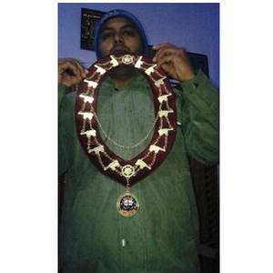 Grand Officers Masonic Chain Collar Blue Lodge <b>Gold</b> Plated on Purple Popular Economical Premium Masonic Regalia Chain Collar - Product Image 2