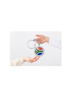 Llavero con Colgante de Mosquetón de Acero Inoxidable con Bandera de Sudáfrica y Diamantes de Imitación, Ligero, de Moda, Souvenir Nacional - Product Image 5