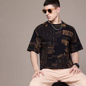 Pull en maille rayé à étiquette personnalisée pour homme, manches courtes, en soie glacée, respirant, ample, décontracté, t-shirt de base, t-shirt épais - Product Image 1