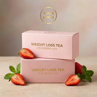 Té Adelgazante Natural de Etiqueta Privada OEM, Mezcla de Fresa, Senna y Menta, Té Detox de 14 Días, 14 Bolsitas Piramidales