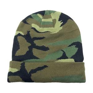 New Arrival Top Quality Best Hot Sale Unisex Knit Soft <b>Warm</b> Custom logo Winter Short Cuffed Camo Beanie <b>Hat</b> - Product Image 2