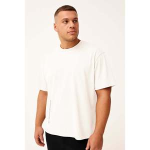T-shirt pour homme Tommylife en gros, col rond imprimé noir, coupe décontractée, grande taille - 88472 - Beige - Product Image 2