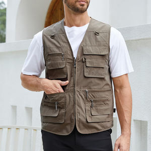 Chaleco de Pesca sin Mangas Personalizado, Transpirable, para Hombre, con Logotipo Personalizado de Lujo, Cuello en V, Chaleco de Pesca en Blanco para Hombre - Product Image 4