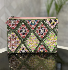 Bolso de mano de noche hecho a mano PU tela Metal Floriation algodón forro gran capacidad botón impermeable - Product Image 1