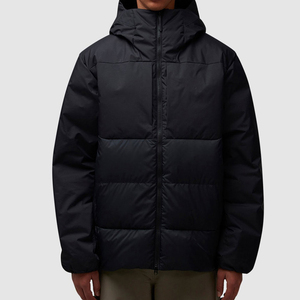 Men's Winter Adjustable Hooded Zipper Closure <b>Waterproof</b> Breathable Puffer <b>Jacket</b> with Front Logo OEM Custom Service - Product Image 1