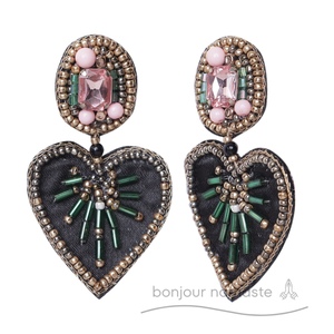 Pendientes de gota de cuentas azules en tono cobre Bonjour Namaste | Venta al por mayor de glamour | Boutique Geschenkideen London Berlin Weihnachtsmarkt - Product Image 3