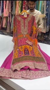 ผ้าจอร์กาตต์หนักพร้อม KURTI-PLAZZO งานเพชรออกแบบล่าสุด - Product Image 3