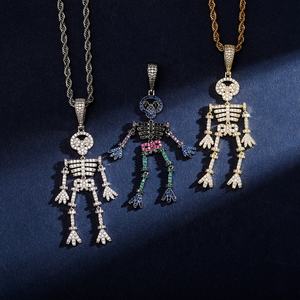 Collar con abalorio <span class=keywords><strong>de</strong></span> <span class=keywords><strong>esqueleto</strong></span> Punk exagerado para hombres <span class=keywords><strong>y</strong></span> mujeres, colgante <span class=keywords><strong>de</strong></span> calavera humana chapado en oro <span class=keywords><strong>de</strong></span> latón para <span class=keywords><strong>mujer</strong></span>, regalo <span class=keywords><strong>de</strong></span> Halloween, joyería para fiesta - Product Image 1