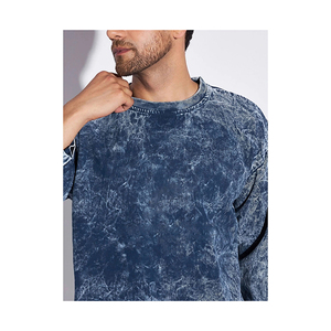 Logotipo personalizado de alta calidad French Terry bordado pantalones de chándal Sudadera con capucha Jogger Set Zip Acid Wash Sun Faded invierno 100% algodón - Product Image 5