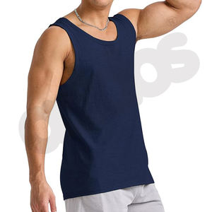Camisetas sin mangas para hombre, chaleco sólido de algodón 100%, camisetas sin mangas transpirables para hombre, camiseta interior cómoda para correr informal ajustada para gimnasio para hombre - Product Image 4