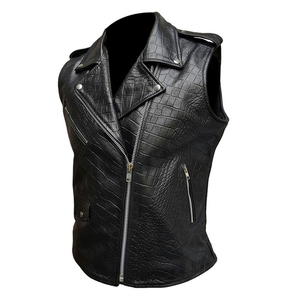 Gilet en cuir décontracté pour homme personnalisable - Imperméable, coupe-vent, respirant, vêtements d'extérieur pour la moto, fabricants de services OEM - Product Image 3