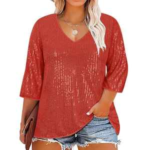 Camiseta de estilo gótico con cuello en V para mujer, Top corto suelto de talla grande con mangas largas y bordado, moda callejera de verano 2025 - Product Image 2