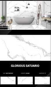 Premium Modern 600x600mm Brillante Resistente a los arañazos Antideslizante Porcelana Baldosas de cerámica Superficie resistente Losas de piso - Product Image 2