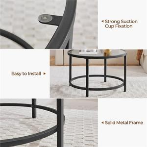 Mesa de Centro Moderna y Ecológica de Vidrio Templado con Marco Metálico, Mesa Auxiliar Decorativa para Sala de Estar, Muebles para el Hogar, Sofá - Product Image 3