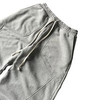 Pantalon de survêtement sport ample et droit, grande taille, avec cordon de serrage, taille mi-haute, respirant, séchage rapide, en molleton 200g Spandex/Polyester