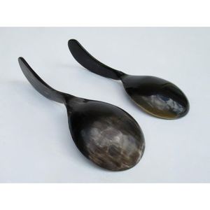 Vente chaude indien véritable corne de buffle cuillère et fourchette serveurs à salade couverts derniers ustensiles en corne de conception pour servir la salade et la nourriture - Product Image 5