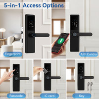 Kunci Pintu Pintar S821 Mendukung Aplikasi Tuya & TTLock, Akses Sidik Jari, Kata Sandi, Kartu RFID, Kunci Mekanik untuk Rumah & Apartemen Sewa
