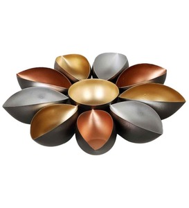 Metal Rangoli Urli Bowl <b>Tea</b> <b>Light</b> Holder High Quality Urli Diwali and Other Candle Holders Lanterns for Home Decor - Product Image 2