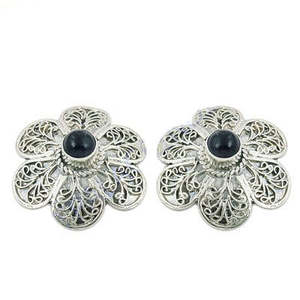 Nouvelles boucles d'oreilles tendance en argent 925 avec zircon et pierres précieuses noires pour fiançailles, mariage et fêtes pour femmes - Product Image 2