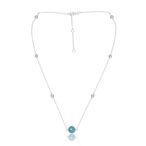 Meilleure vente de collier de chaîne de pierres précieuses en argent sterling Aqua Calcedony pour femmes-Fabricant de bijoux personnalisés - Product Image 2