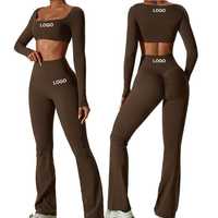 2024 nouveau gros 3 pièces personnalisé Sport Yoga ensemble vêtements de sport de sport vêtements d'entraînement femme Fitness vêtements vêtements actifs ensemble