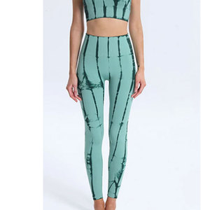 Pantalones de yoga deportivos de alta calidad con logotipo personalizado para mujer, cintura alta elástica con diseño de estampado de diferentes colores, mallas - Product Image 1