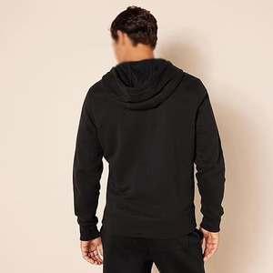 Sweat à capuche noir pour homme 100% coton avec fermeture éclair |   Pull-over à fermeture éclair élégant et confortable |   Vêtements de rue décontractés pour toutes les saisons, sweats à capuche - Product Image 2