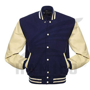 2022 grande taille hommes hiver université collège vestes Logo personnalisé Baseball veste plaine lettres fourrure en gros blanc en cuir veste - Product Image 2