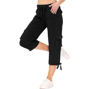Logo personnalisé Pantalon cargo à taille haute pour femmes coupe ample en Cordura de grande taille avec cordon de serrage pour streetwear tenue décontractée - Product Image 1