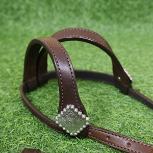 Têtière et harnais de cheval en cuir brun faits à la main - Style gladiateur - Product Image 4