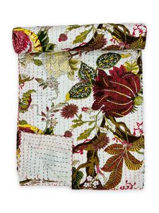 Couvre-lit de couette réversible doux Jodhpuri traditionnel 90X108 pouces qualité d'impression noire fine multicolore - Product Image 3