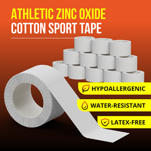 Teneris Zinc Oxide 12 Sport <b>Tape</b> <b>Athletic</b> Wound Dressing Hydrocolloid Healing Breathable Flexible Class I Medical Adhesive - Product Image 3