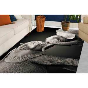 Tapis éléphant : Tapis animalier antidérapant, décoration de chambre, tapis fin non tissé - Product Image 2