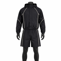 Ensemble de survêtement réfléchissant pour homme avec veste coupe-vent à capuche et short, vêtements de sport légers pour la course, tenue de sport personnalisée