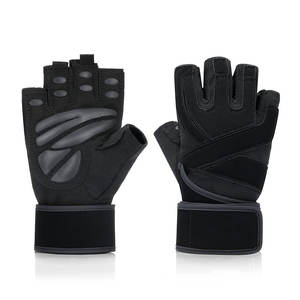 Guantes de Fitness de cuero duradero de peso pesado Guantes de gimnasio transpirables para levantamiento de pesas Deportes Ejercicio Entrenamiento - Product Image 1