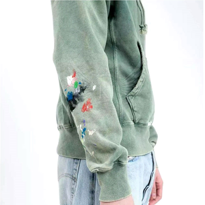 Precio bajo Mejor Venta 100% Algodón Ácido Lavado Sudaderas con capucha desgastadas Hecho a medida para hombres Otoño - Product Image 5