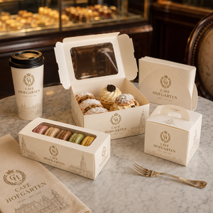 AT PACK Bagel Kutusu Ambalajı Biyobozunur Kek Kutuları Ofset Baskılı Kek ve Muffin Ambalajı için Gıda Güvenli Kaplar - Product Image 5