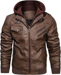 Veste en cuir et toile pour homme en couleur marron - Exportation du Pakistan Nouveau design tendance Fait à la main Cuir véritable Conception OEM - Product Image 5