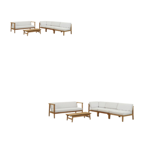 ชุดโซฟาในสวนกลางแจ้งเฟอร์นิเจอร์ไม้ทันสมัยพร้อมเบาะรองนั่ง - Product Image 3