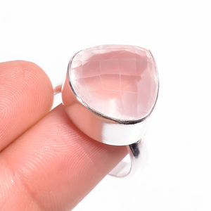 Elegante anillo fino de Plata de Ley 925, piedras preciosas de cuarzo rosa Natural de alta calidad, joyería de compromiso, regalo de boda clásico para ella - Product Image 3