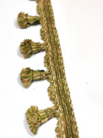 Dentelle ecclésiastique à franges en bouillon et garniture en strass en polyester, tailles personnalisables, pour robes de mariée, rideaux, pompons et décorations de vêtements