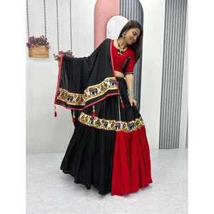 Lanzamiento del Nuevo Zain Exports: Tela Moderna para Lehenga Choli Festiva, 100% Algodón, con Trabajo GAMTHI, Reversible, para Diwali/Bodas - Product Image 1