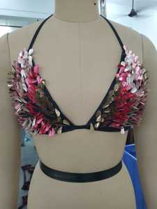 ชุดบิกินี่ชายหาดประดับด้วยลูกปัดสีสันสดใสชุดเดรสเซ็กซี่ออกแบบได้ตามต้องการสำหรับเที่ยวชายหาด - Product Image 2