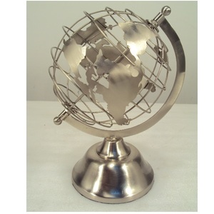 Silver Metal Wire <b>World</b> <b>Globe</b> For Home Office Table Top Decorative - Product Image 1