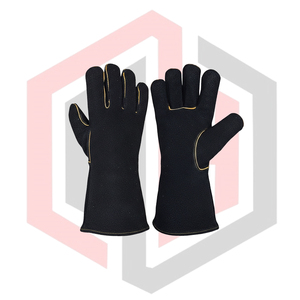 Guantes de Trabajo de Cuero Tig Negro, Resistentes y Duraderos, de 11 oz de Grosor, Antiestáticos, Resistentes a Desgarros, Anticorte, para Bomberos - Product Image 1