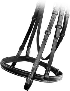 Bride élevée traditionnellement abordable avec rênes lacées | Bride pour cheval - Product Image 6
