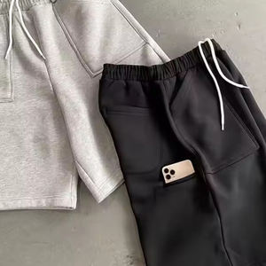Qelonto Pantalones cortos informales de gran tamaño para hombre Logotipo bordado personalizado Algodón French Terry Tech Fleece Método de tejido de cintura media - Product Image 2