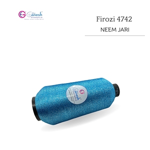 Fil à broder 180D Firozi 4742 Neem Jari Metallic Flora Jari haute ténacité Lurex Polyester pour tricoter à la main jari MS-type - Product Image 2